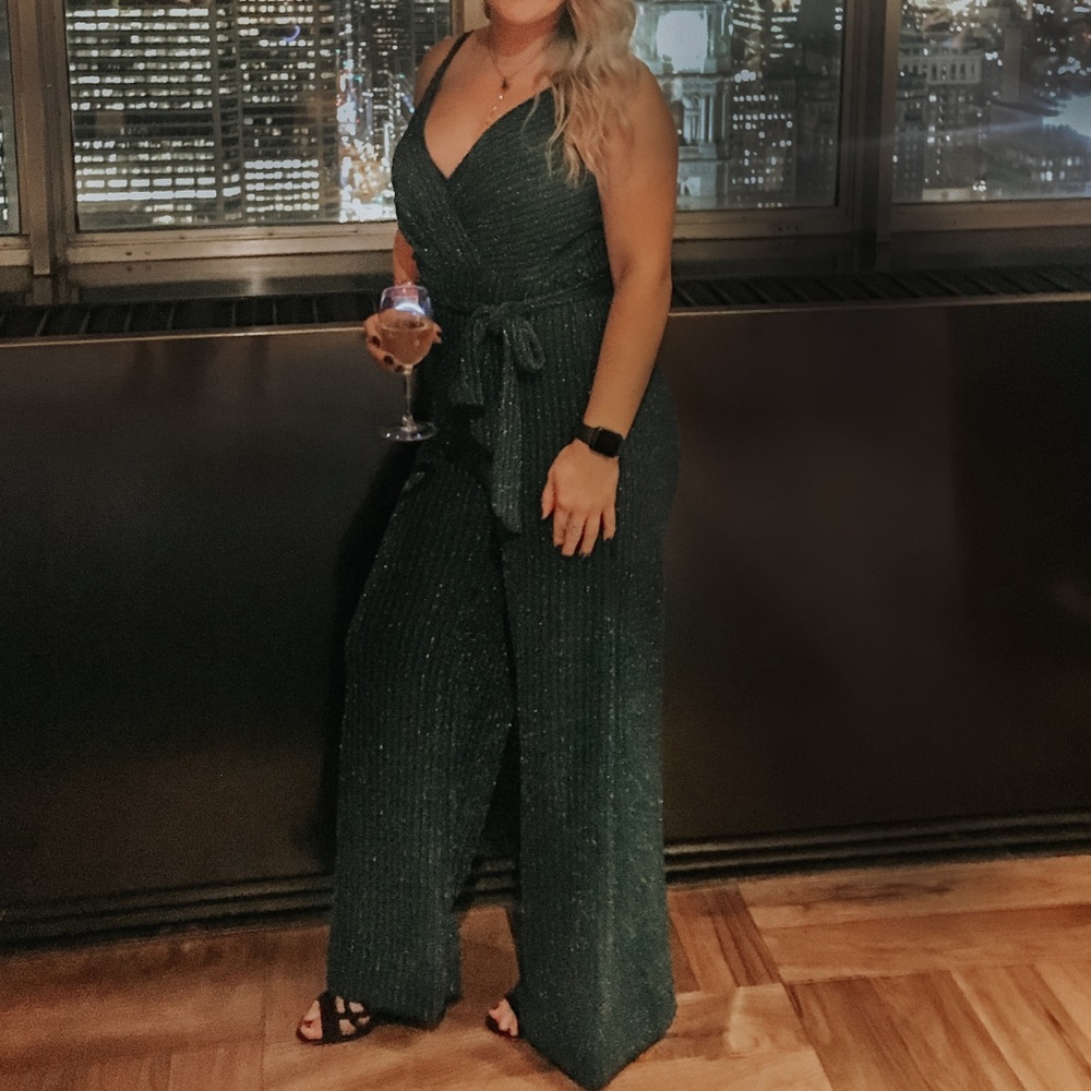 Green Sparkly Jump Suit